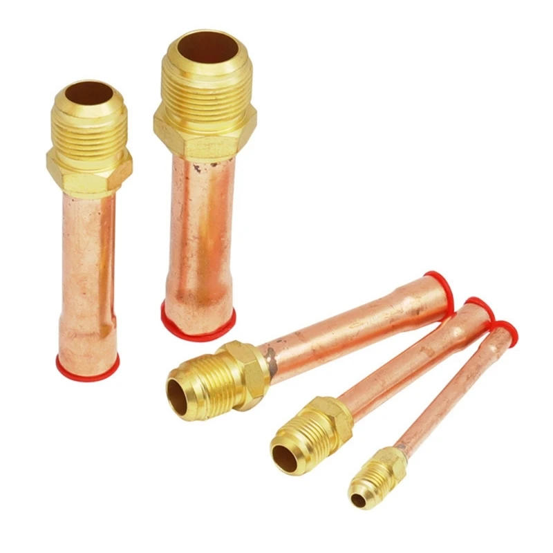 Description Picture 4 of item4Pieces 1/4" 3/8" 3/4" 5/8'' Flare Connector With Tube Brass Pipe For Air Conditioner Household Appliances