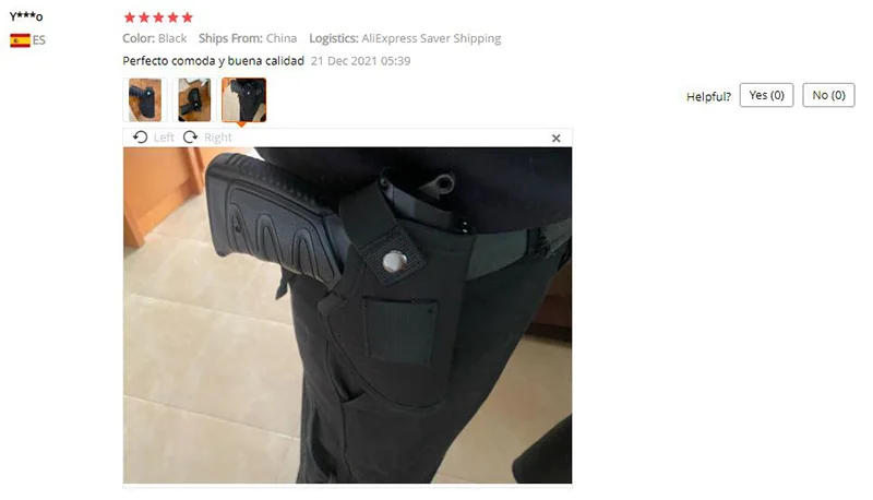 Description Picture 3 of itemUniversal Tactical Gun Holster Concealed Carry Holsters Belt Metal Clip IWB OWB Holster Airsoft Gun Bag for All Size Handguns