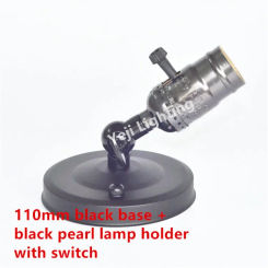 110mm black ceiling rose Vintage pendant black pearl lamp holder with switch  E27 Led bulb Tube lights Lighting accessories
