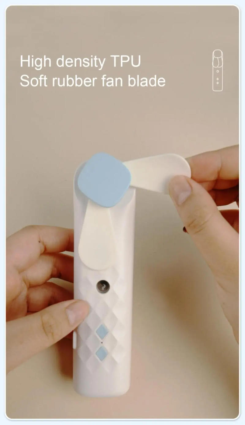 Description Picture 6 of item2 In 1 Portable Fan Humidifier USB Rechargeable Handheld Fan Water Spray Fan Face Steamer Air Conditioner Cooling Fan