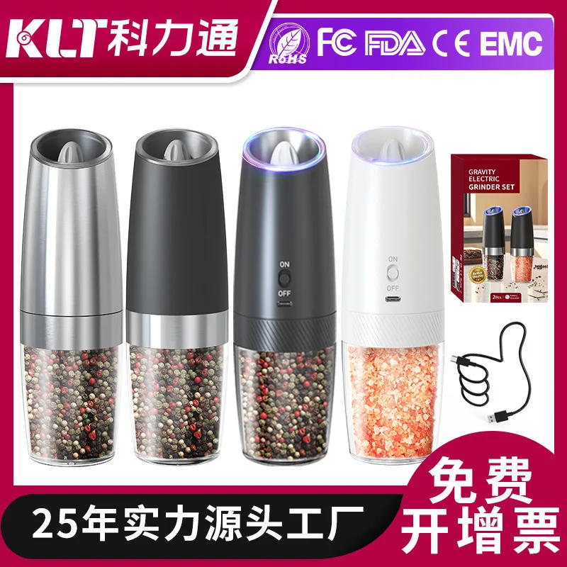 Description Picture 2 of itemElectric Automatic Salt and Pepper Grinder Set Rechargeable With Gravity Spice Mill Adjustable Spices Grinder Kitchen tools
