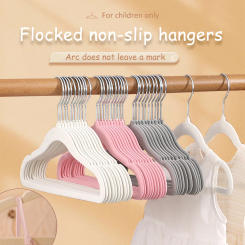 10/20pcs Non-Slip Children Velvet Hangers Thicken Rotin Hook Space Saving Clothes Dressing Storage Portable Closet Organizer
