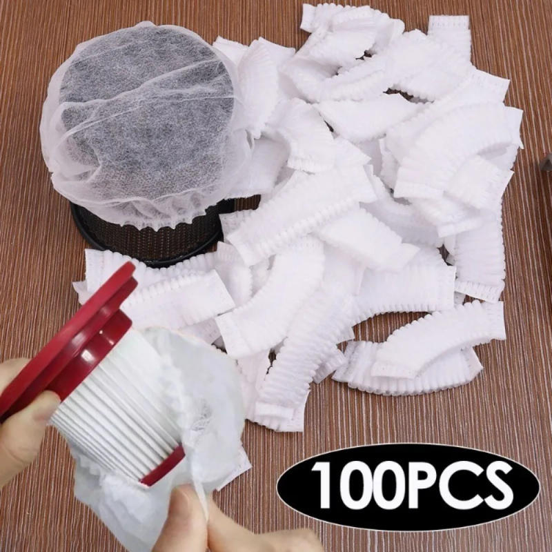 Description Picture 5 of item100 Pcs Disposable Vacuum Cleaner  Filter Protective Cover Washable  Nonwoven White Fabric For Handheld  Vacuum Cleaner