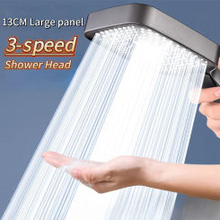 13cm Large Panel Shower Head 3 Modes High Pressure Adjustable Massage Shower Head Filter Element Bathroom Accessories New