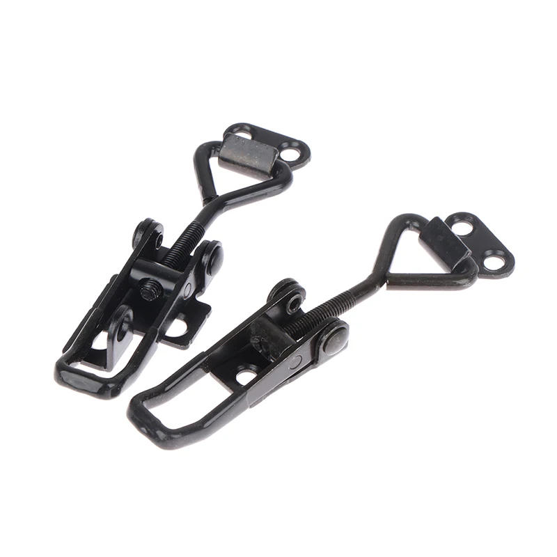 Description Picture 5 of item1pc Iron Toggle Latch Catch Clamp Adjustable Cabinet Box Lever Handle Lock Hasp Home Sliding Door Furniture Hardware Black