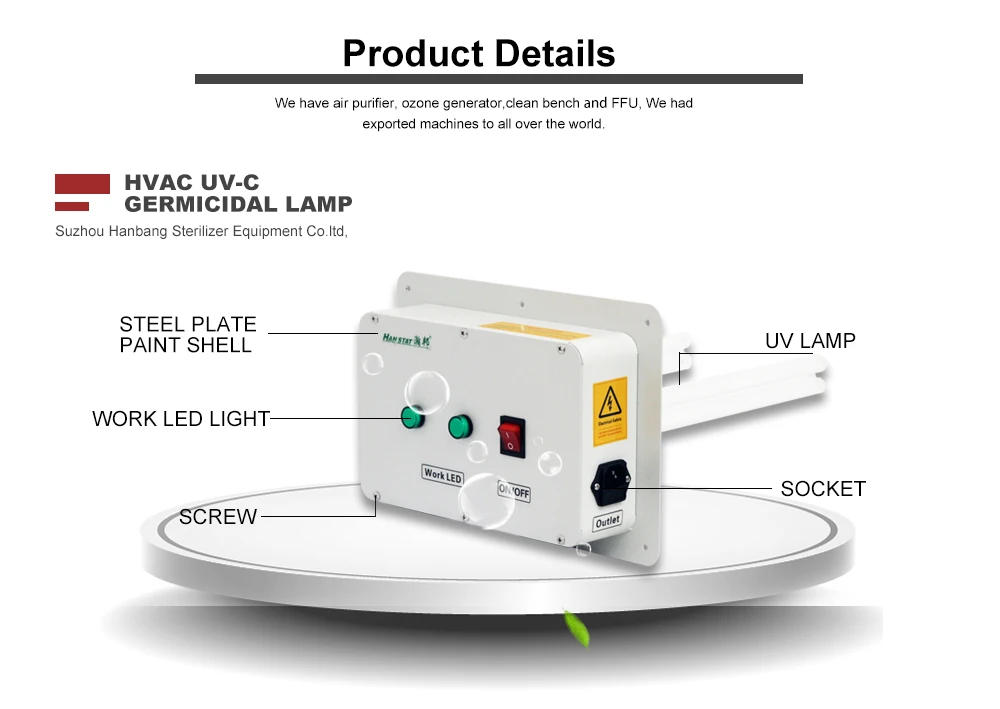Description Picture 3 of itemUltravaiolet Dual Lamp Duct Air Cleaner Clean Hvac Uv Lights Air Purifier