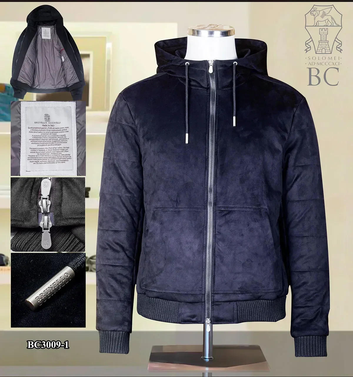 Description Picture 6 of itemBILLIONAIRE OECHSLI Jacket cotton men 2024 Autumn winter New Casual zipper button pocket high quality Coat big size M-4XL