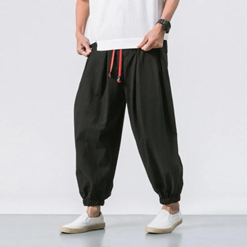 Description Picture 5 of item2024 New Fashion Drawstring Pants Men’S Baggy Jogging Pants Japanese Men Wide Leg Pants Male Casual Loose Trousers