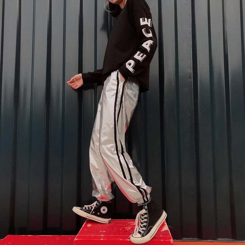 Description Picture 6 of itemSilver Metallic Jogger Pants Jazz Hip Hop Dance Trousers ( only for trousers)