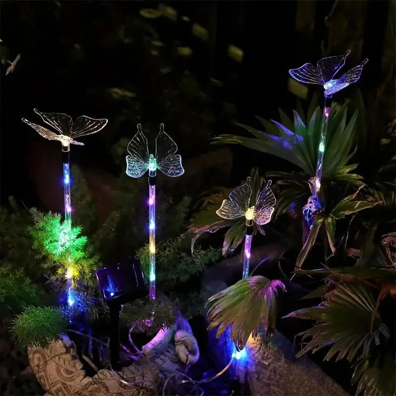 Description Picture 5 of itemSolar Powered 1 Set Of 4 Acrylic Butterfly Garden Lights Luminous Butterfly Courtyard Lights Lawn Lights Wedding Atmosphere Lamp