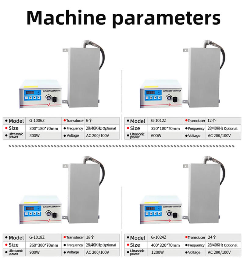 Description Picture 6 of item3000W Power Ultrasonic Cleaner Immersible Vibration Board Transducer Generator Ultrason Cleaning Machine Metal Oil Part Wash