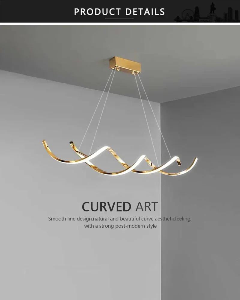 Description Picture 2 of itemNordic Gold LED Pendant Lights Stainless Steel Restaurant Design Pendant Lights Office Bar Coffee Shop Decorative Lights