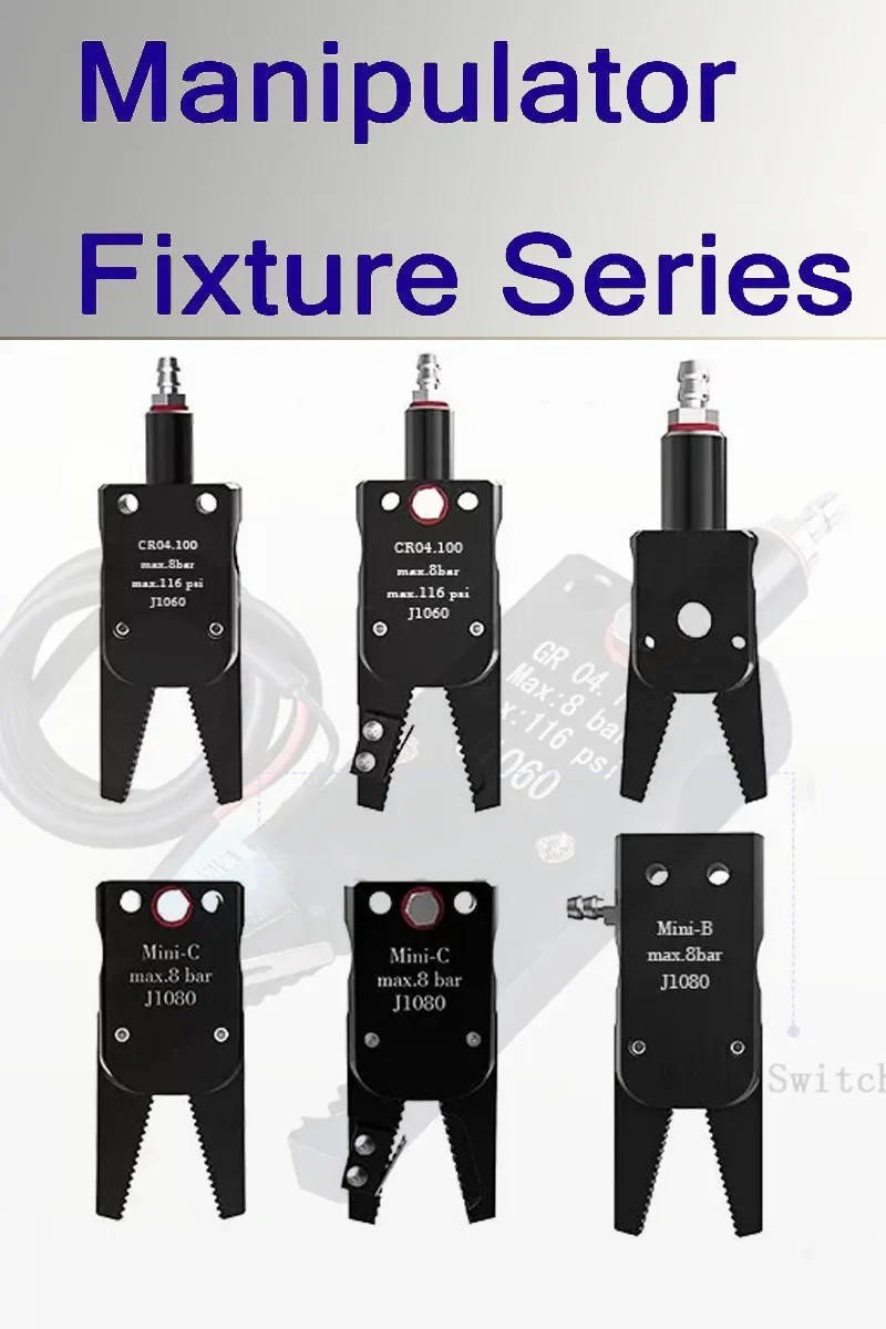 Description Picture 2 of itemPneumatic Gripper Manipulator Fixture for Injection Molding Grab With Sensor Switch Water Spout Clip Robot Arm Fixture Cylinder