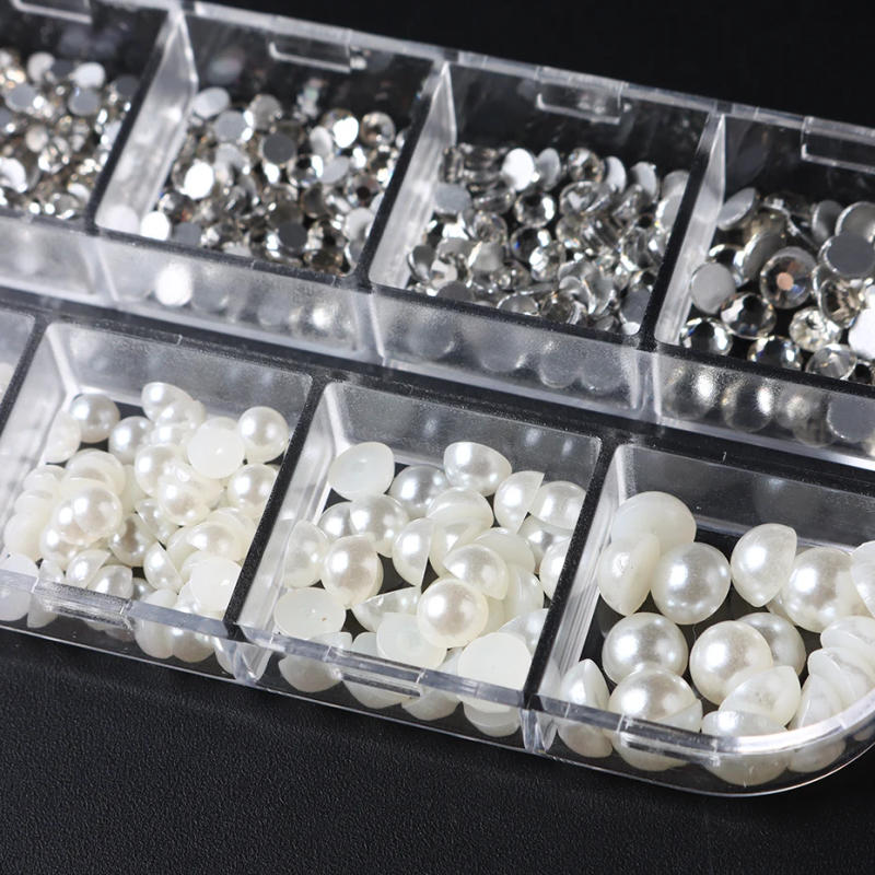 Description Picture 4 of itemMixed Pearl Nail Charms Rhinestones Shiny Crystal Diamond Gems 3D Glitter Nail Art Decorations Pearls DIY Manicure Supplies