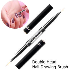 1 PCs Double Head Crystal Handle Drawing Liner Brush Painting Pen Gel Polish Crystal Nail Art Manicure Tools for Beauty Salon