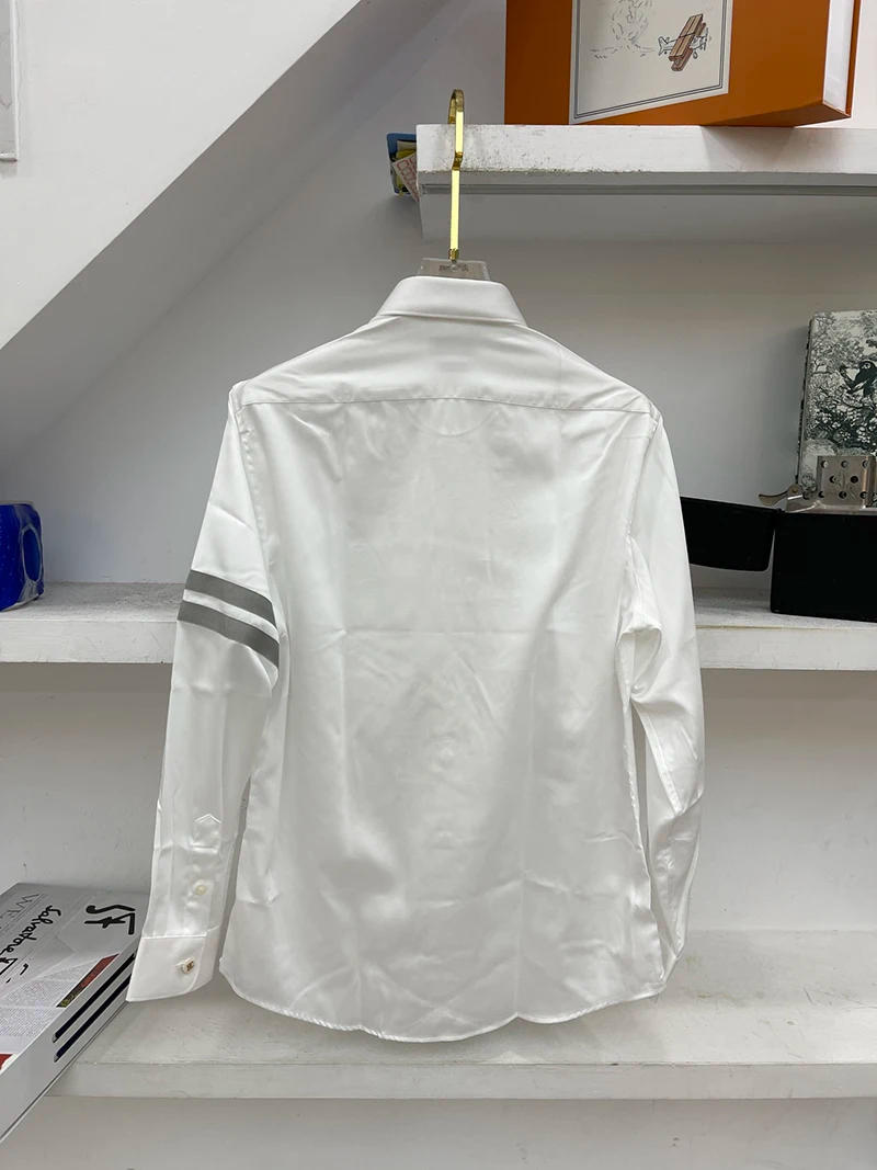 Description Picture 3 of itemALIAS MAE Men's Full sleeved Shirt 2024 Spring New Classic Solid Color Pure Cotton Breathable Slim Fit Anti Wrinkle Old Money