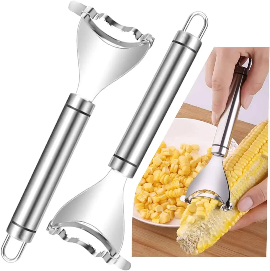 Description Picture 3 of itemStainless Steel Corn Peeler Corn Planer Thresher Stripper Cutter Corn Shaver Melon Fruit Planer Sheller Home Kitchen Gadget Tool