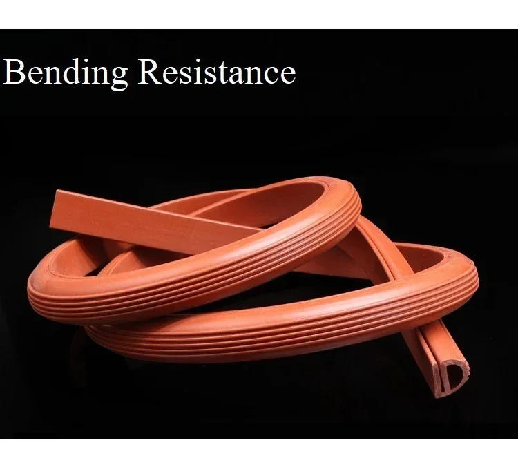 Description Picture 5 of item1/3m Silicone E Shape Strip Rubber Sealing Strip White/Red E-shaped E-strip High Temperature Oven Seal Strips