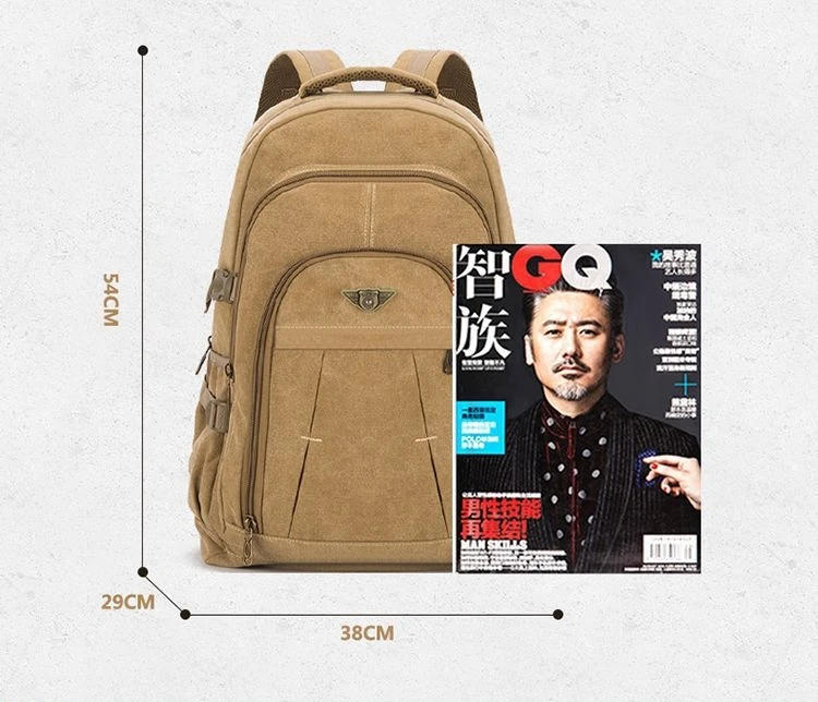 Description Picture 5 of item70L Thick Canvas Camping Backpack Large Capacity Waterproof Outdoor Trekking Travel Climbing Bag Luggage Rucksack Men Hiking Bag