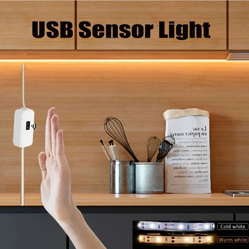 Description Picture 2 of item5V USB LED Strip Backlight TV Kitchen Under Lights with Hand Sweep Waving Switch Motion Sensor Diode Light 1M 2M 3M 5M Tape Lamp
