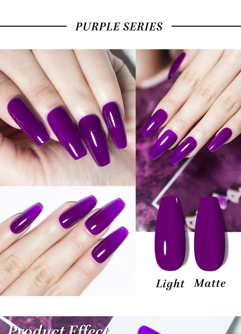 Description Picture 6 of itemRainbow Ghini UV LED Glitter Purple Gel Nail Polish 15ml Manicure Art Accessories Nail Glue Supplies for Professionals Varnishes