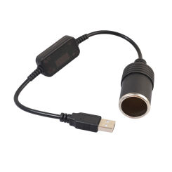 Car Cigarette Lighter Socket 5V 2A USB To 12V USB Male to Female Cigarette Lighter Adapter Converter Car Electronics Accessories