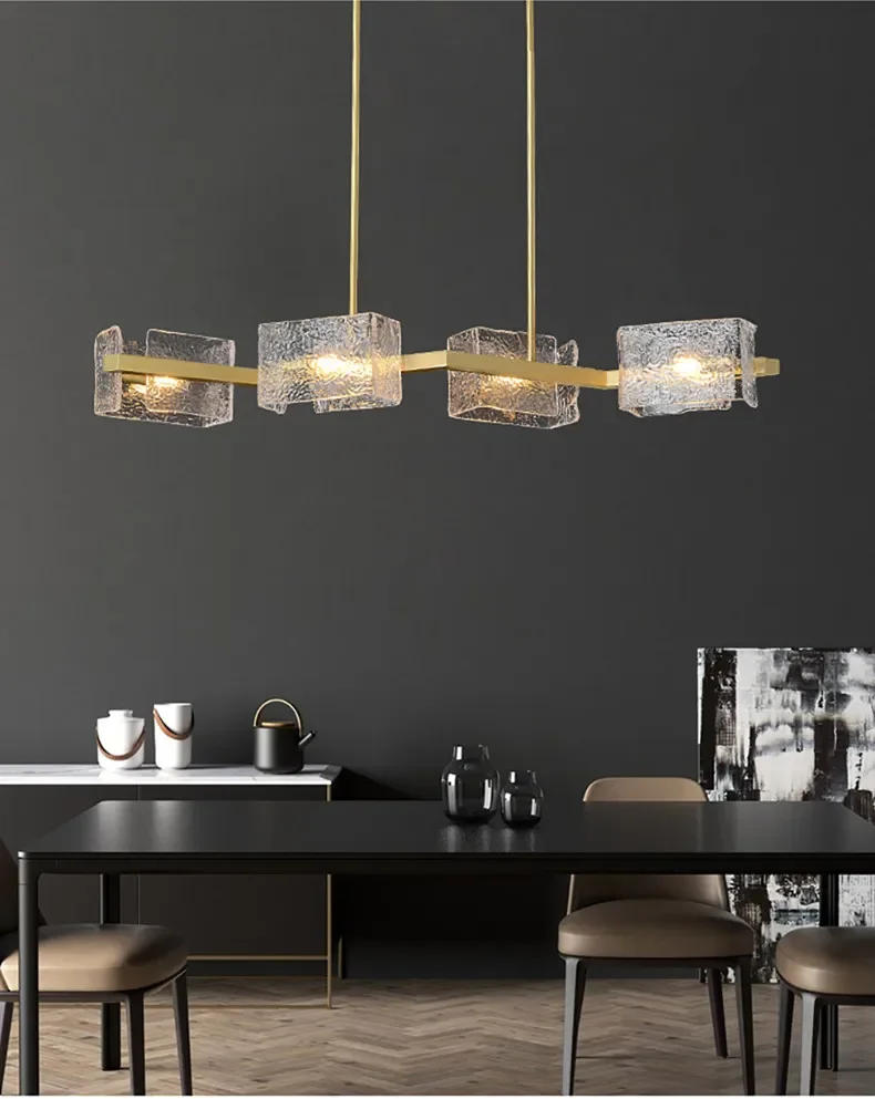 Description Picture 6 of itemModern Led Corrugated Crystal Ceiling Chandeliers Luxury Pendant Light for Living Room Restaurant Hanging Lamp Home Decor Luster