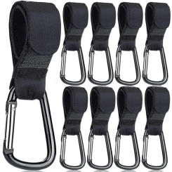 2/5/10Pcs Baby Stroller Hooks Buckles Clip Aluminum Alloy Cart Organizer Diaper Bag Shopping Pram Hook Buckle Stroller Hanger