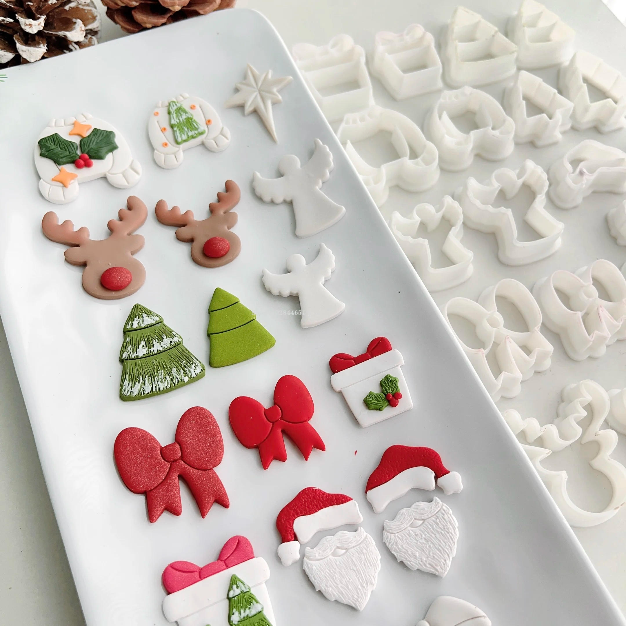 Description Picture 6 of itemChristmas Theme Polymer Clay Earring Mold DIY Soft Pottery Jewelry Pendant Hairpin Crafts Decoration Making Hand Cutting Tools