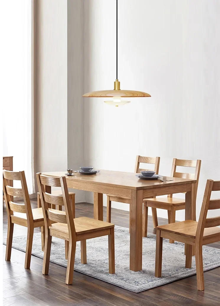 Description Picture 4 of itemNordic restaurant solid wood pendant lights Japanese dining room table walnut luxury villa bar teahouse marble pendant lamp