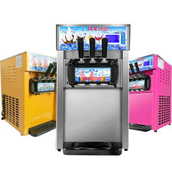 3 Flavors Automatic Soft Serve Commercial Ice Cream Machine Icecream Gelato Making Ice Cream Makers
