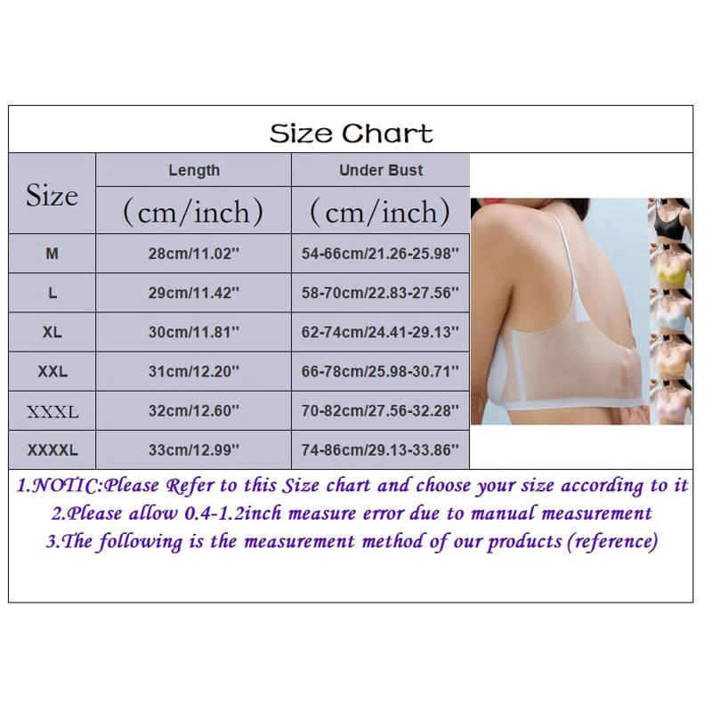 Description Picture 3 of itemUltra-thin Ice Silk Padded Bra Seamless Underwear Women's Thin Section Sling Beautiful Back Vest Tops Big Chest Small Sleep Bra
