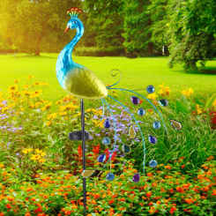Solar Peacock Garden Outdoor LED Lights LED Solar Lawn Lamp Waterproof Solar Pathway Light Retro for Courtyard Garden Path Lawn