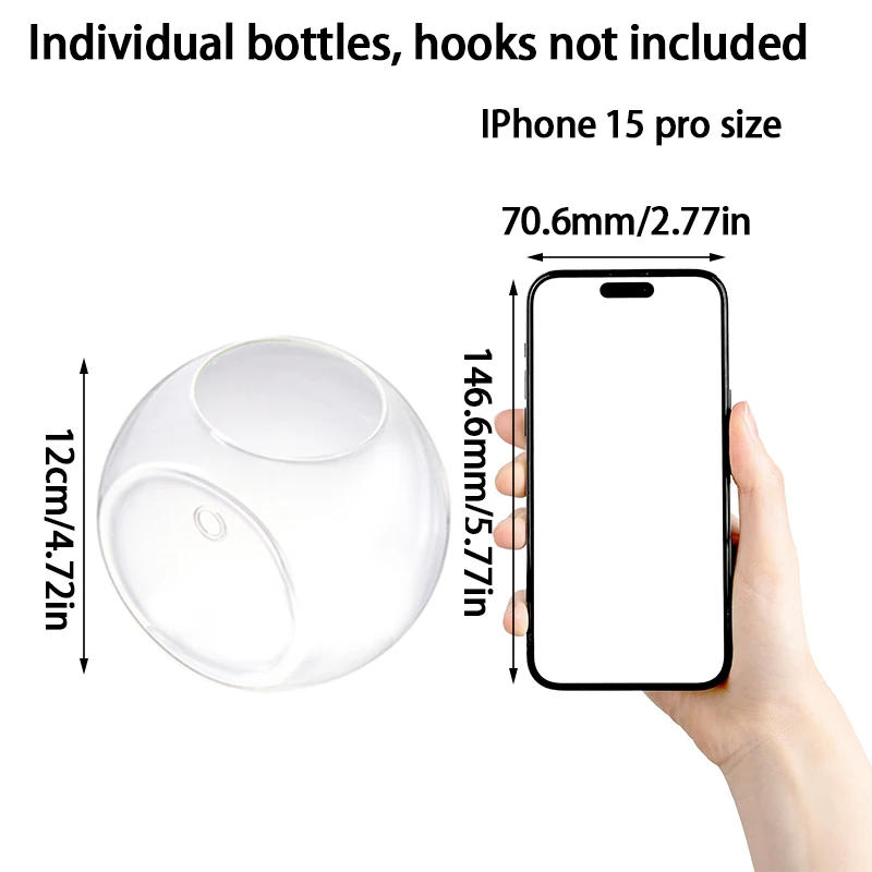 Description Picture 3 of itemTransparent Semi-circular Glass Vase Wall Hanging Decoration Office Hydroponics Vases Cute Ball Shaped Moss Ecological Bottle