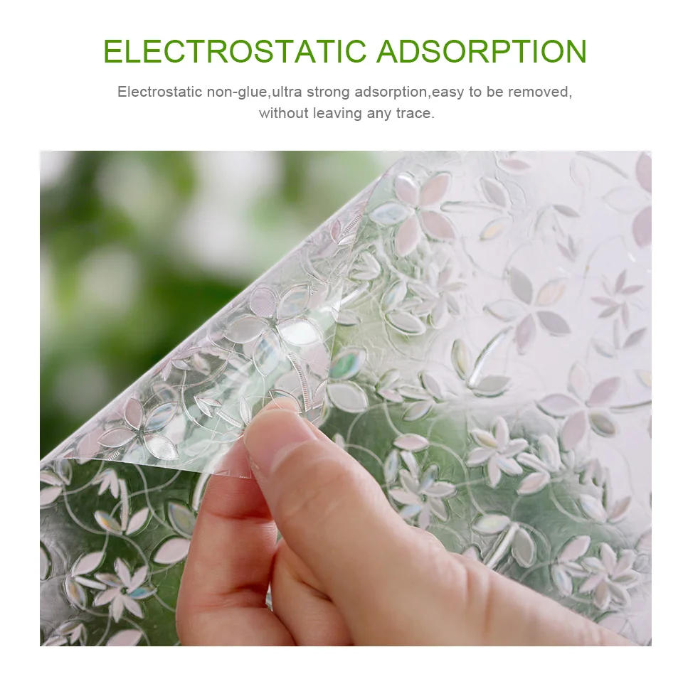 Description Picture 2 of itemWindow Film Window Self-Adhesive Film 3D Static Decoration Window Sticker, for UV Rejection Heat Control Energy Saving Privacy