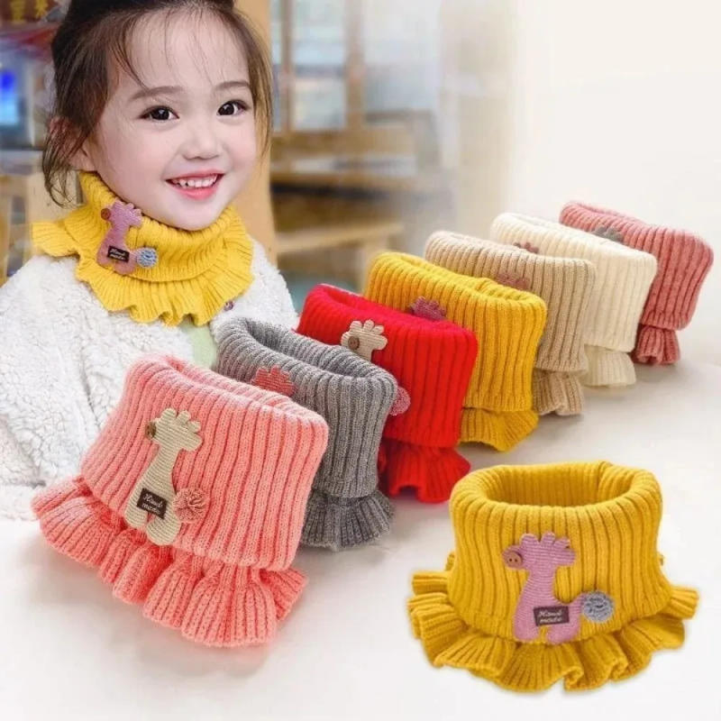 Description Picture 2 of itemNew Knit Scarfs Knitted Scarf Wool Multiple olors Winter Warmer Collar Outdoor Scarves Knitted Baby Scarf Kids