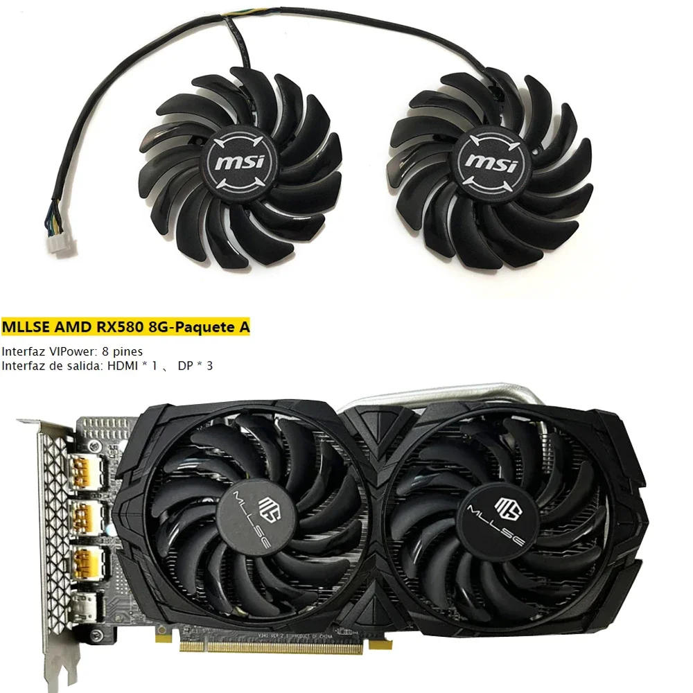 Description Picture 3 of item2pcs/Set,Video Cards Fan,VGA GPU Cooler,PLD09210S12HH,For MLLSE RX 580 8GB Paquete A,T129215SU,For MLLSE RX580 8g Paquete B