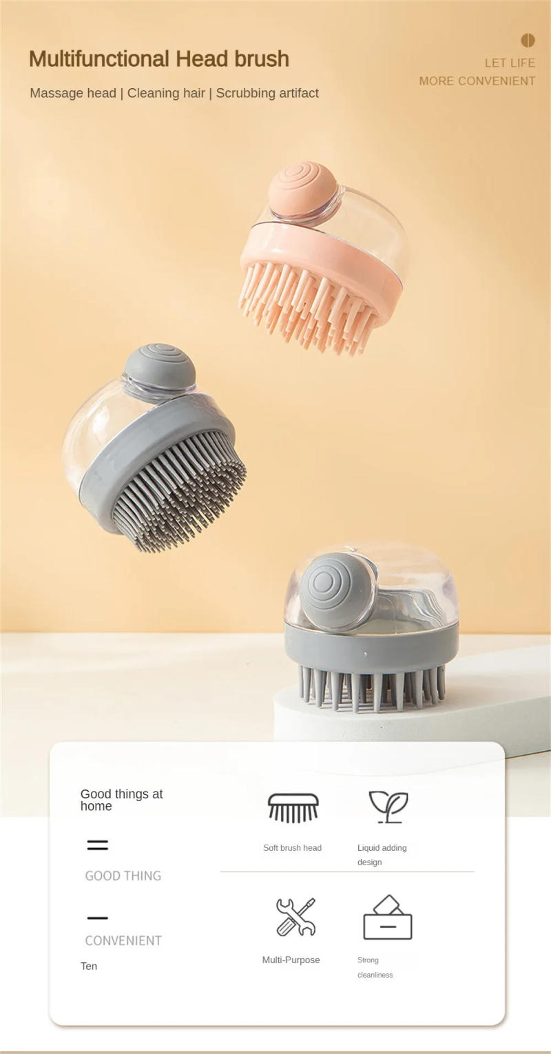 Description Picture 2 of item2/4/6PCS Manual Head Scalp Care Massage Shampoo Brush Slimming Comb Cleaning Shower Bath Exfoliate Remove Dandruff Promote Hair