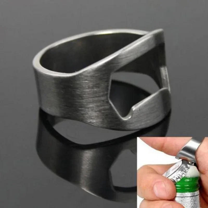 Description Picture 5 of item1-3Pcs Stainless Steel Finger Corkscrew Beer Bottle Opener Tool Versatile Ring-Shape Wine Bottles Open Bartender Tools