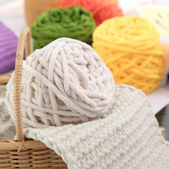 100g/DIY ball Chenille ice stripe thread thick yarn single strand stick, hand woven thick scarf, slippers, and knitted bag