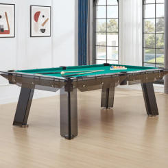 Italian luxury crystal glass pool table home standard commercial American black 8 crystal tempered glass table tennis