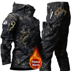 Winter Fleece Jackets Tactical Waterproof Windbreaker Suits Men Womens Outdoor Fishing Hiking Camping Tracksuit Thermal Coats