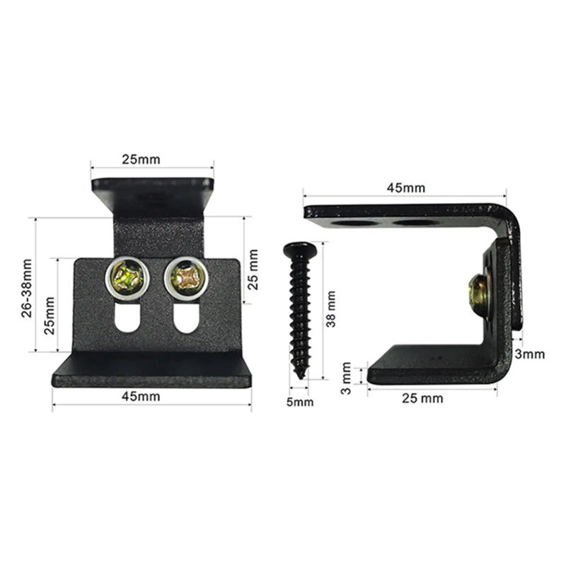 Description Picture 6 of itemCarbon Steel Sliding Barn Door Floor Guide Roller, Wall-Mounted Swing Stopper with Screws for Home Furniture