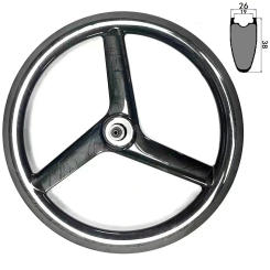 20Inch 451Carbon 3 Spoke Wheels BMX Folding Bike Wheelset Ceramic Peilin 36T Ratchet Hub Tubeless Rim Disc Brake 26mm Wide 135mm