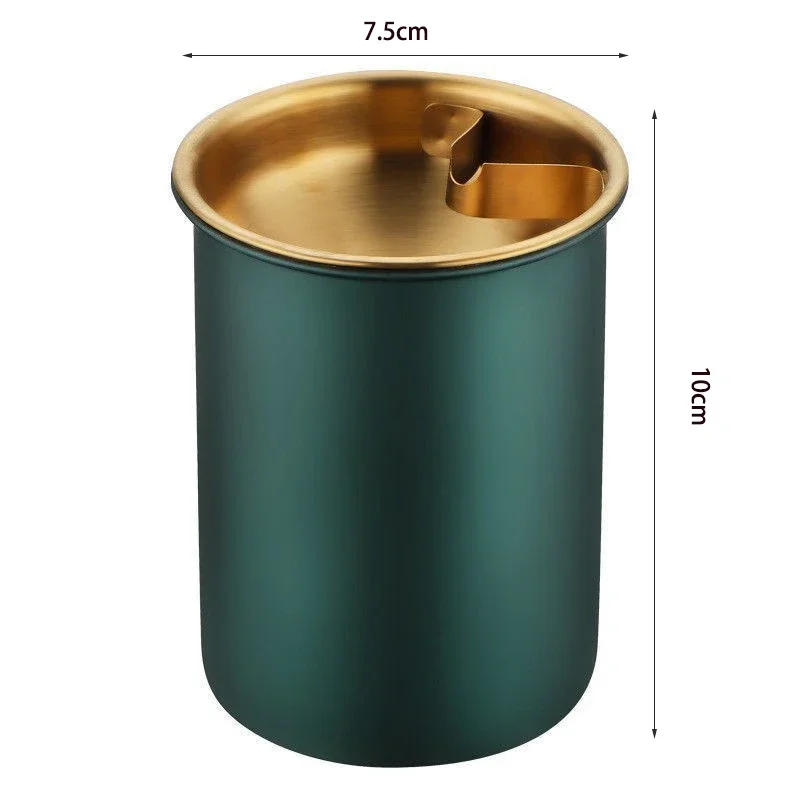 Description Picture 2 of itemStainless steel ashtray with lid for home and car, anti-fly ash