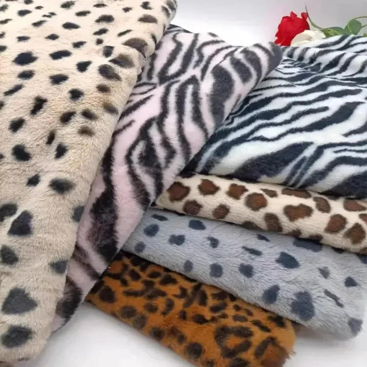 Description Picture 3 of itemINS Imitation Otter Rabbit Hair Fabric Leopard Pattern Zebra Pattern Animal Pattern Fur Fabric Scarf Carpet Clothing DIY Fabric
