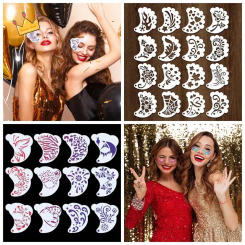 Reusable Face Paint Templates Hollowed Hand Painting Body Art Paint Stencils Decorative Flowers Leaves DIY Makeup Tools Painting