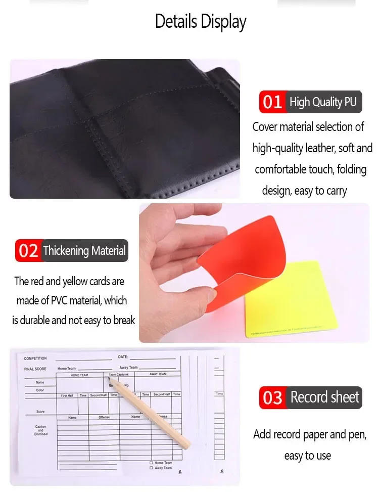 Description Picture 6 of itemProfessional Football Referee Bag With Whistle Red Yellow Cards Pick Edge Coin Barometer Soccer Wallet Set Kit Referee Equipment