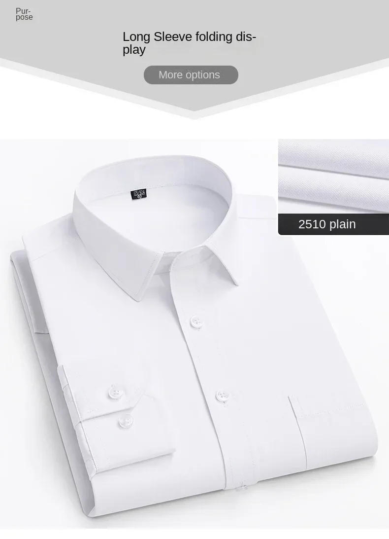 Description Picture 5 of itemPlus Size 7XL 8XL 9XL 10XL 11XL Men's Dress Shirt Causal Twill Plain Social Basic Office Patchwork Blue Red Black Larger 160KG