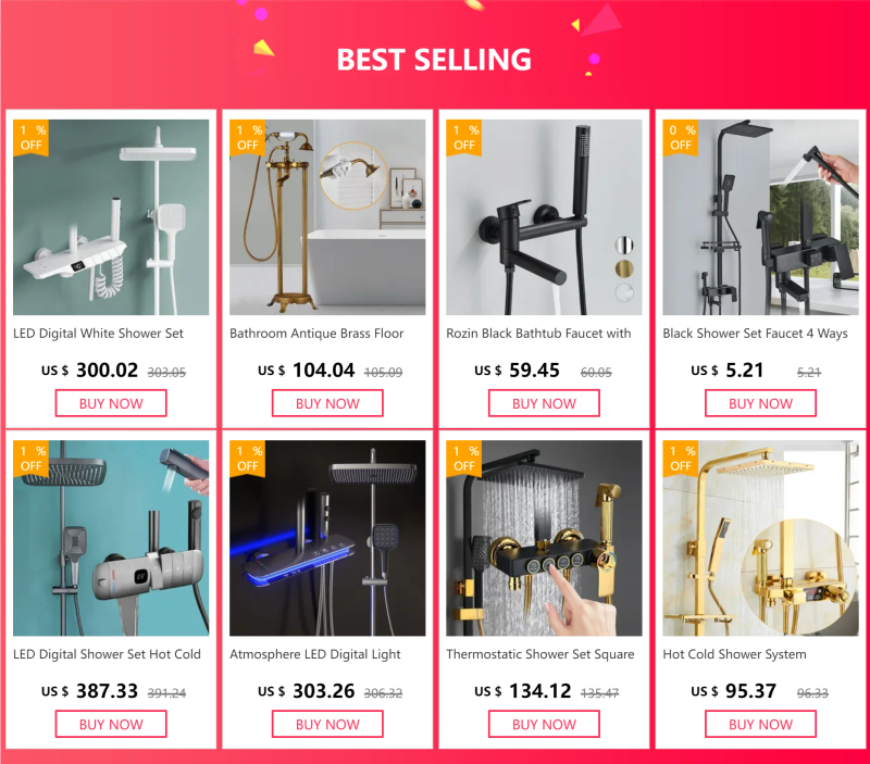 Description Picture 2 of itemGun Grey Gray System Intelligent Bathroom Digital Display Shower Faucet Set 4-way Rainlfall  Mixer Bidet